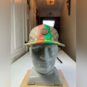 Gucci GG Supreme Monogram Baseball Hat 59 Beige Black